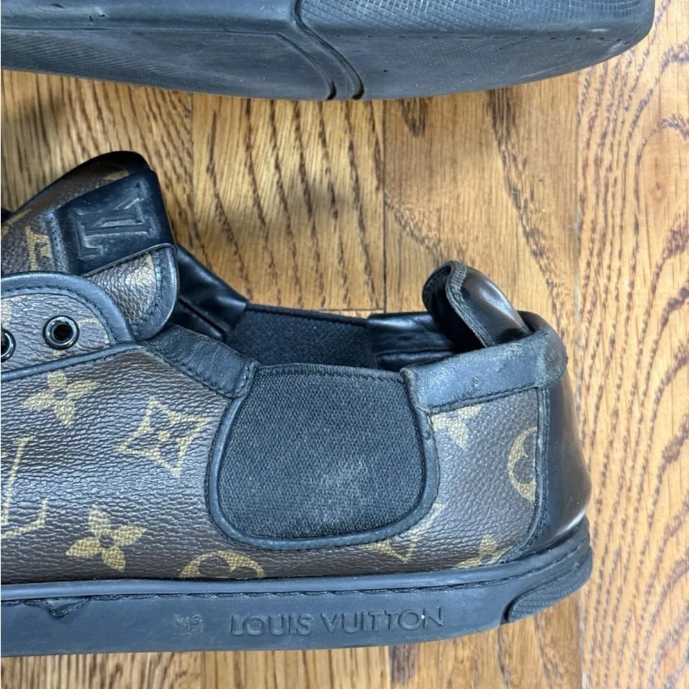 Louis Vuitton Calfskin Monogram Slalom Sneakers Brown Leather Men’s Size 9.5 - Picture 3 of 16